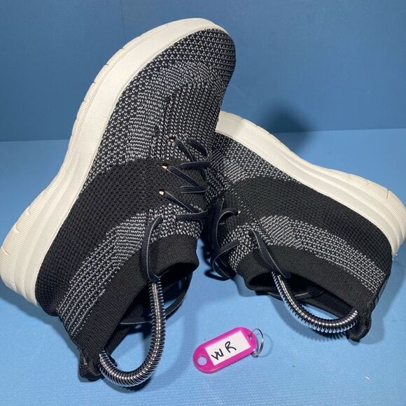 FITFLOP Uberknit Women High Top Slip-On Sneaker US 5EU 36 Black E91 -461 - Picture 1 of 7